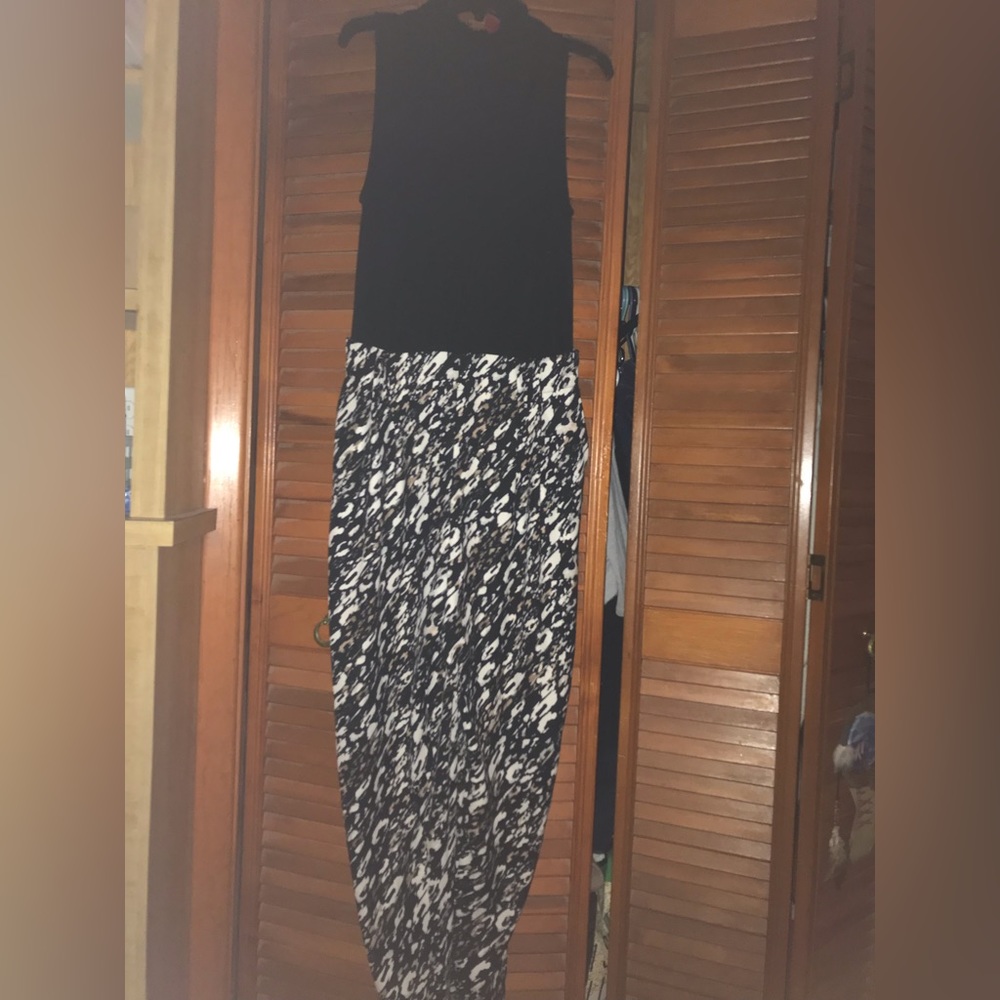 This jump suit is great for night out with black jacket and pumps